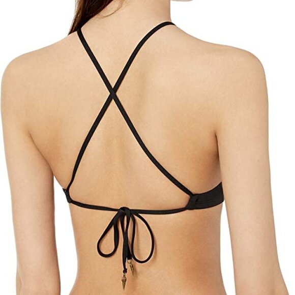 Dolce Vita Women's Solid Macrame High Neck Bikini Top - Picture 2 of 3